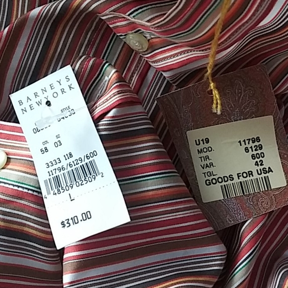 ETRO Milano Mens Button up Stripes Shirt Longsleeves SZ 42/ L - Picture 7 of 8